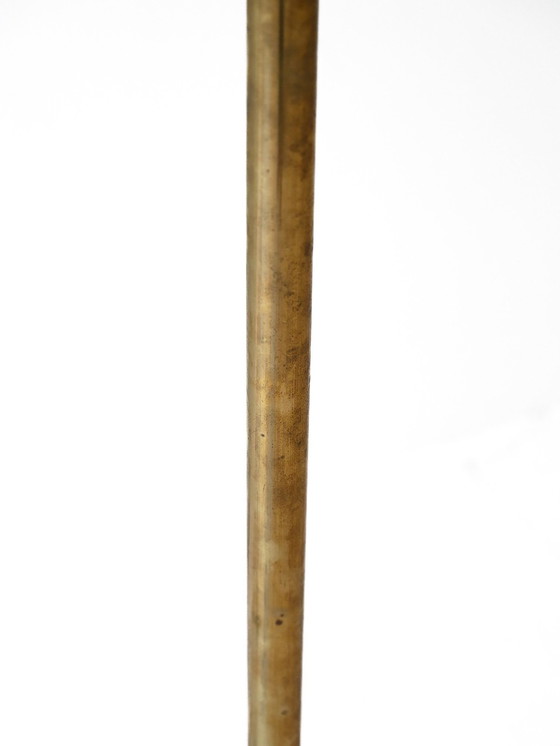 Image 1 of Lampadaire vintage à abat-jour jaune - Mid-Century Golden Metal Base