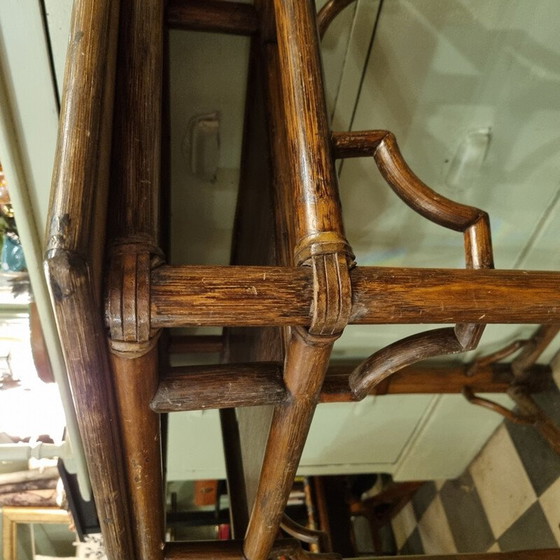 Image 1 of Console vintage en bambou et bois de chêne, 1920