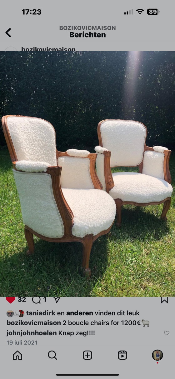 Image 1 of 2 chaises à couche bouclée