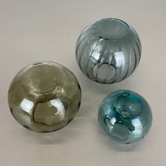 Image 1 of Ensemble de 3 vases vintage en turmaline par Wilhelm Wagenfeld pour Wmf, Allemagne années 1960