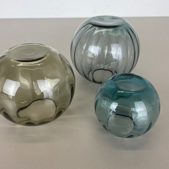 Image 1 of Ensemble de 3 vases vintage en turmaline par Wilhelm Wagenfeld pour Wmf, Allemagne années 1960