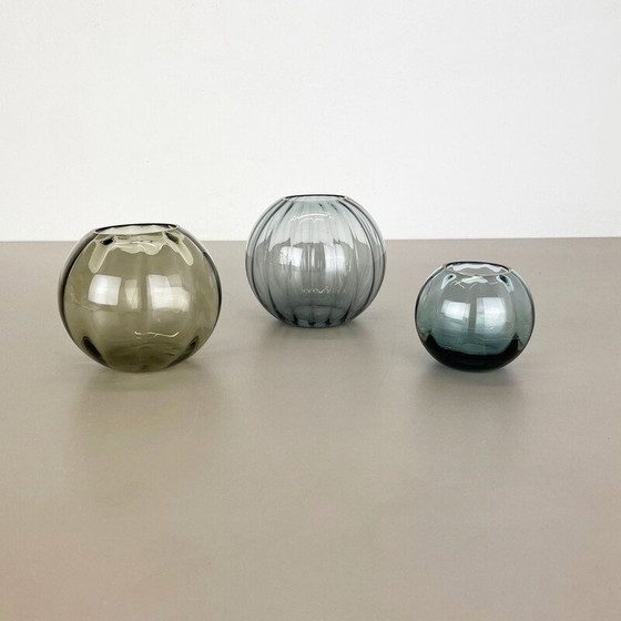 Image 1 of Ensemble de 3 vases vintage en turmaline par Wilhelm Wagenfeld pour Wmf, Allemagne années 1960