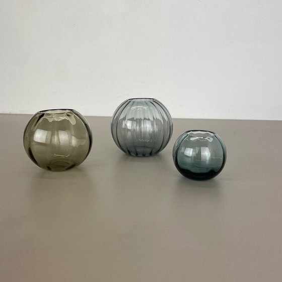 Image 1 of Ensemble de 3 vases vintage en turmaline par Wilhelm Wagenfeld pour Wmf, Allemagne années 1960