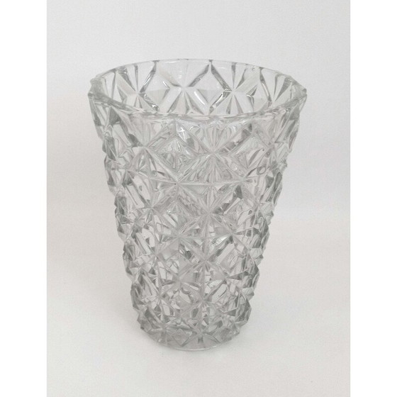 Image 1 of Vase vintage en verre pressé, 1960