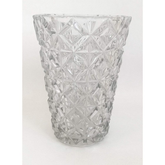 Image 1 of Vase vintage en verre pressé, 1960