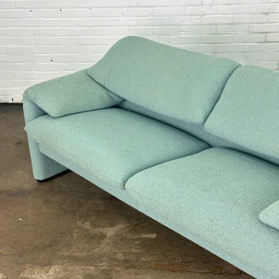 Image 1 of Turquoise Cassina Maralunga 2 Seat Sofa By Vico Magistretti 190