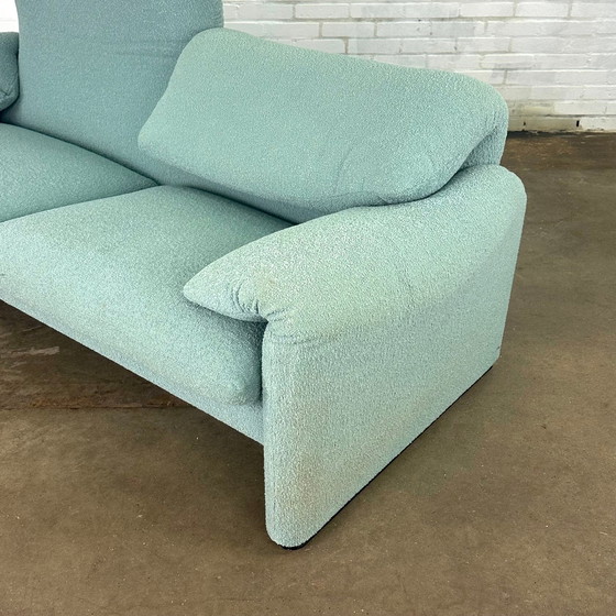 Image 1 of Turquoise Cassina Maralunga 2 Seat Sofa By Vico Magistretti 190