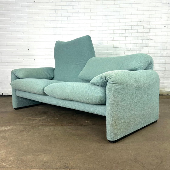 Image 1 of Turquoise Cassina Maralunga 2 Seat Sofa By Vico Magistretti 190