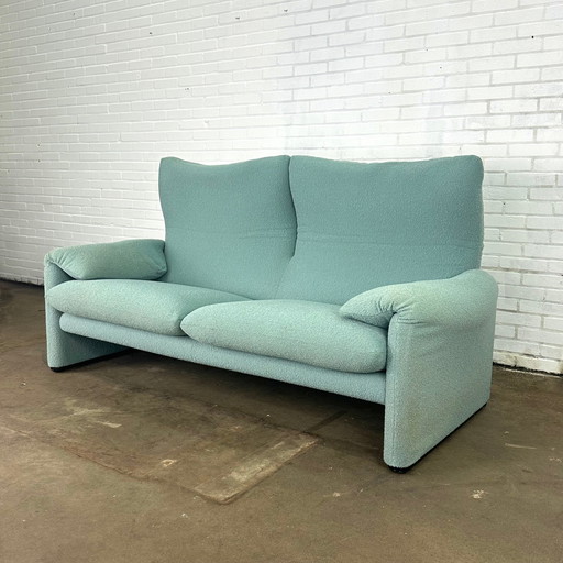 Turquoise Cassina Maralunga 2 Seat Sofa By Vico Magistretti 190