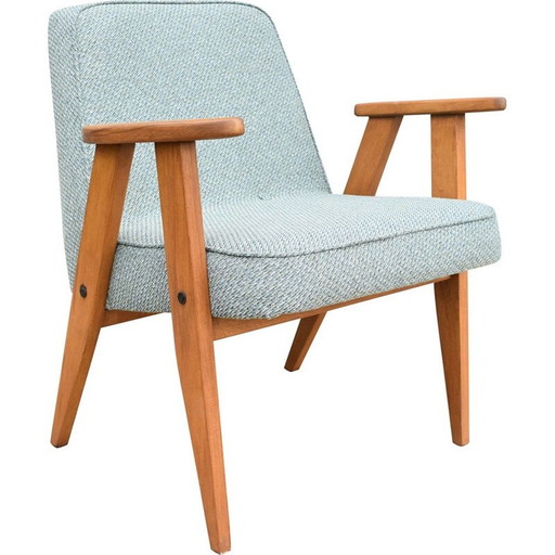 Fauteuil vintage vert clair par J. Chierowski pour Dolnoslaska Furniture Factory Swiebodzice, Pologne, années 1960