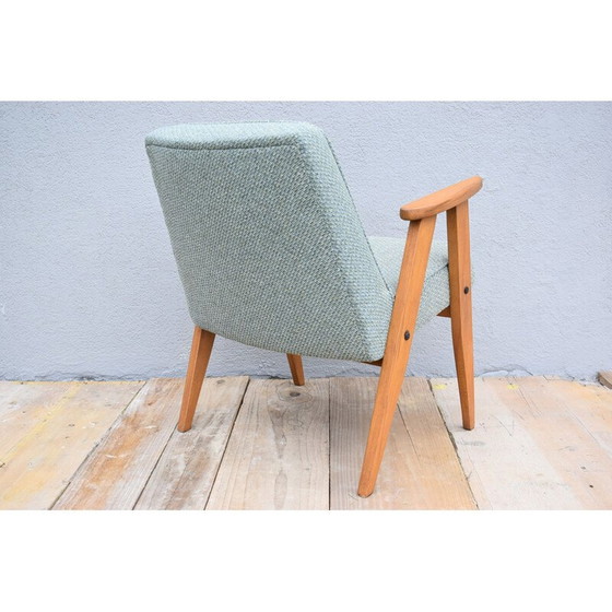 Image 1 of Fauteuil vintage vert clair par J. Chierowski pour Dolnoslaska Furniture Factory Swiebodzice, Pologne, années 1960