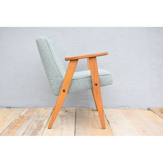 Image 1 of Fauteuil vintage vert clair par J. Chierowski pour Dolnoslaska Furniture Factory Swiebodzice, Pologne, années 1960