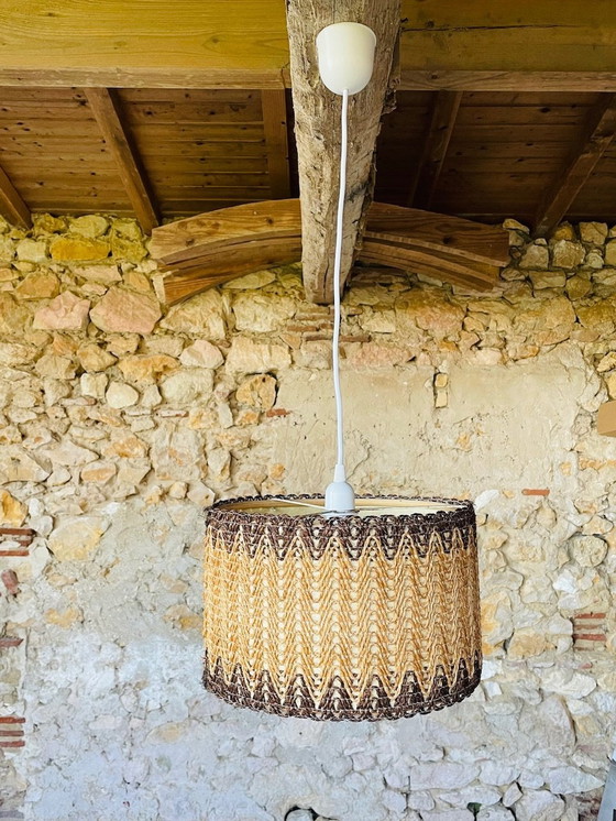 Image 1 of Vintage, Sisal Rope, lampe suspendue, 1970's