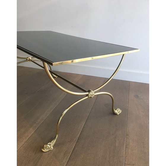 Image 1 of Table basse vintage en laiton par Jansen, France 1940