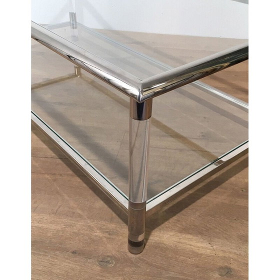 Image 1 of Table basse vintage en chrome et plexiglas, 1970