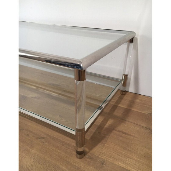 Image 1 of Table basse vintage en chrome et plexiglas, 1970