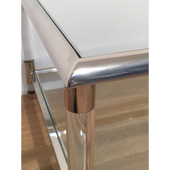 Image 1 of Table basse vintage en chrome et plexiglas, 1970