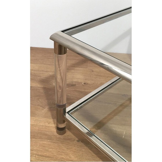 Image 1 of Table basse vintage en chrome et plexiglas, 1970