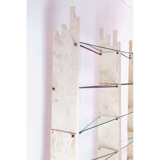 Image 1 of Unité murale sculpturale en travertin vintage, Italie 1970