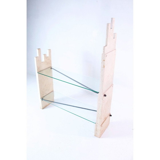 Image 1 of Unité murale sculpturale en travertin vintage, Italie 1970