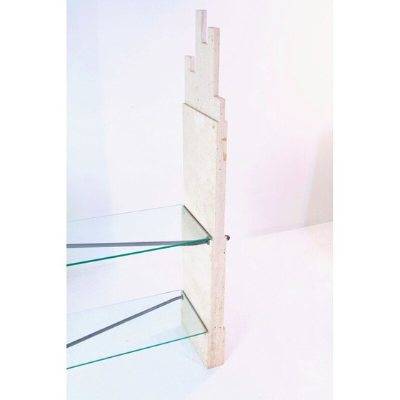 Image 1 of Unité murale sculpturale en travertin vintage, Italie 1970