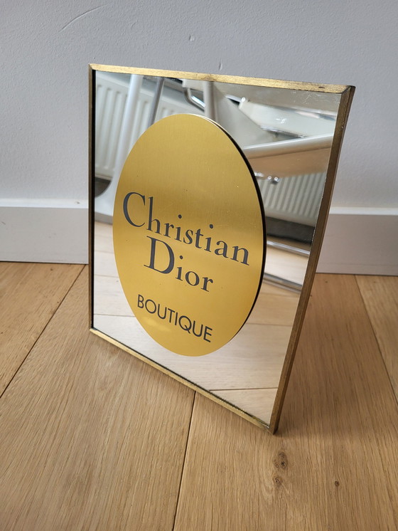 Image 1 of Miroir rectangulaire, Boutique Christian Dior, Métal couleur or
