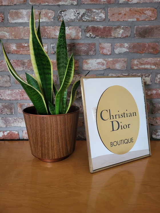 Image 1 of Miroir rectangulaire, Boutique Christian Dior, Métal couleur or