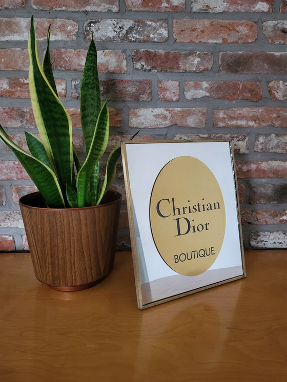 Image 1 of Miroir rectangulaire, Boutique Christian Dior, Métal couleur or