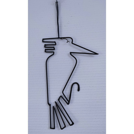 Image 1 of Décoration murale moderniste vintage en métal avec oiseau, 1960