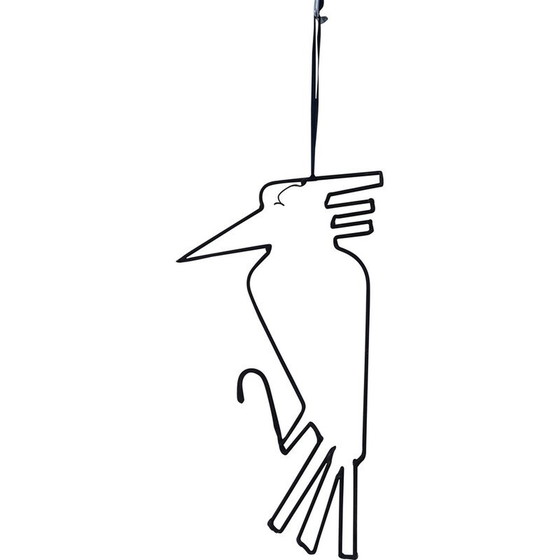 Image 1 of Décoration murale moderniste vintage en métal avec oiseau, 1960