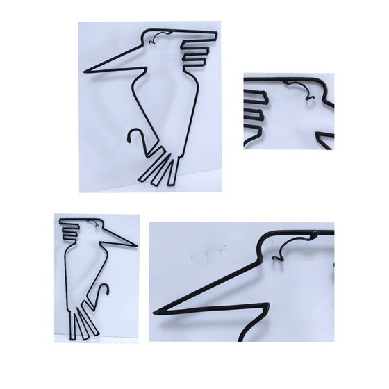 Image 1 of Décoration murale moderniste vintage en métal avec oiseau, 1960