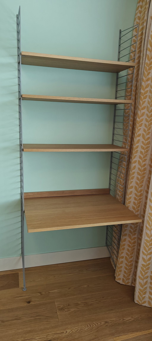 String Furniture Bureau avec étagères en chêne