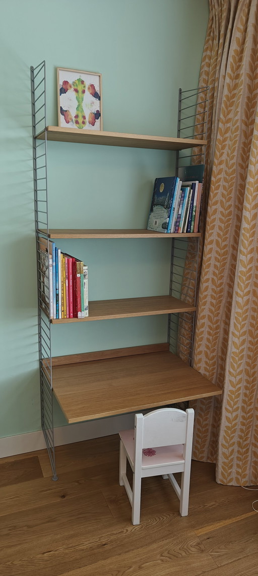 String Furniture Bureau avec étagères en chêne