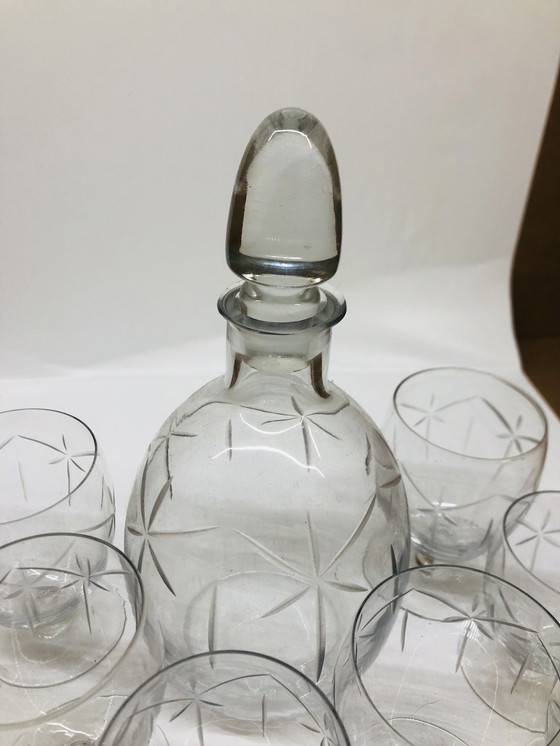 Image 1 of Service En Cristal Taillé Avec Carafe