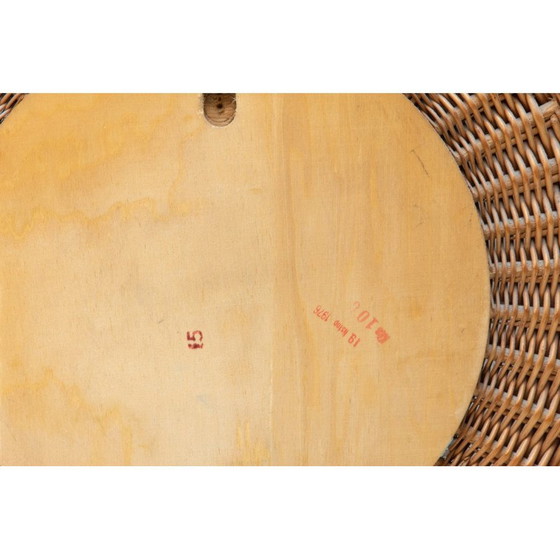 Image 1 of Miroir en rotin du milieu du siècle par Jan Kalous pour Úluv, Tchécoslovaquie années 1960