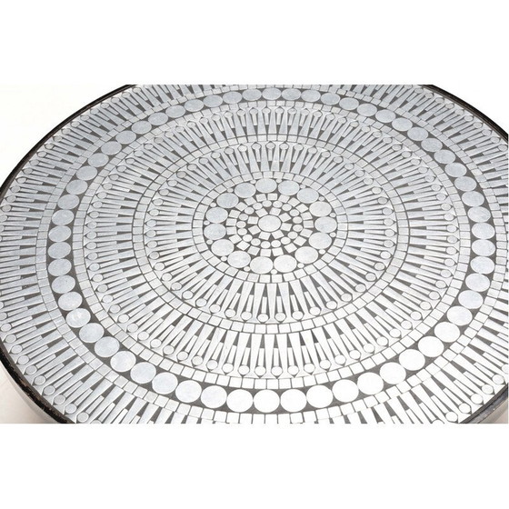 Image 1 of Table basse vintage en mosaïque et aluminium par Raf Verjans, Belgique 1970