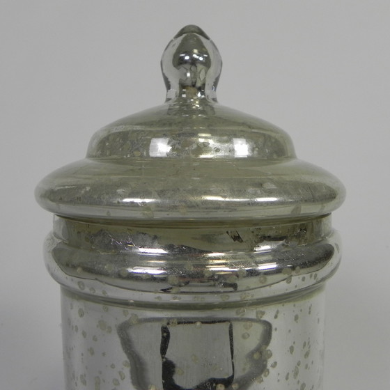 Image 1 of Pot Quicksilver avec couvercle, pot d'apothicaire, vers 1900 (Poor Silver)