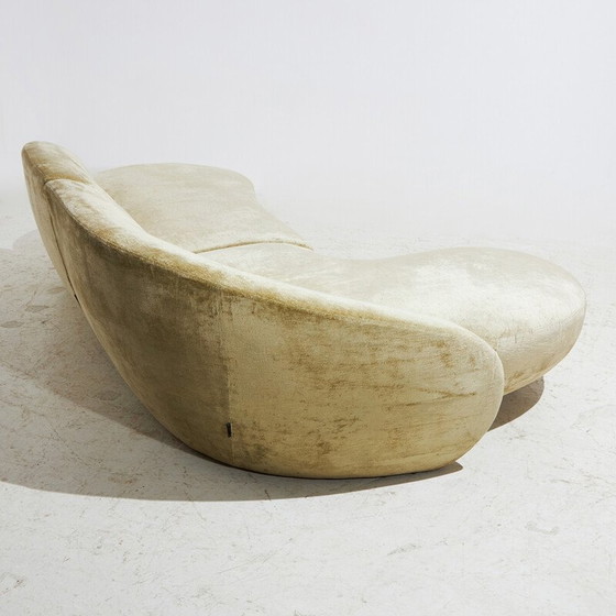 Image 1 of Canapé d'angle vintage 3 places en velours par Roberto Lazzeroni pour Ipe Cavalli, Italie 1996