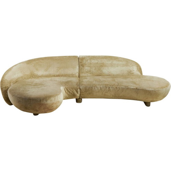 Image 1 of Canapé d'angle vintage 3 places en velours par Roberto Lazzeroni pour Ipe Cavalli, Italie 1996