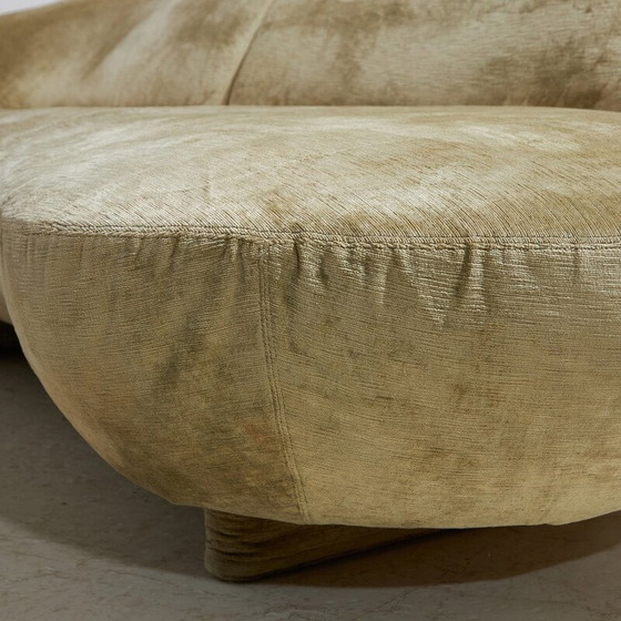 Image 1 of Canapé d'angle vintage 3 places en velours par Roberto Lazzeroni pour Ipe Cavalli, Italie 1996