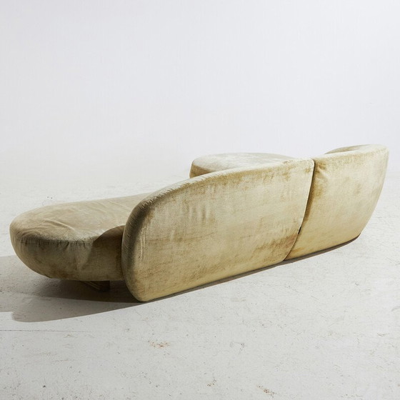 Image 1 of Canapé d'angle vintage 3 places en velours par Roberto Lazzeroni pour Ipe Cavalli, Italie 1996