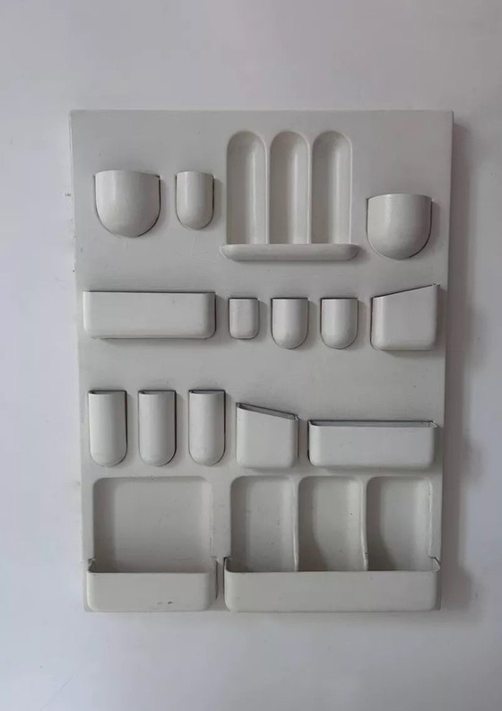 Image 1 of Système De Rangement Mural Vintage En Abs Blanc Mat, Italie 1970.