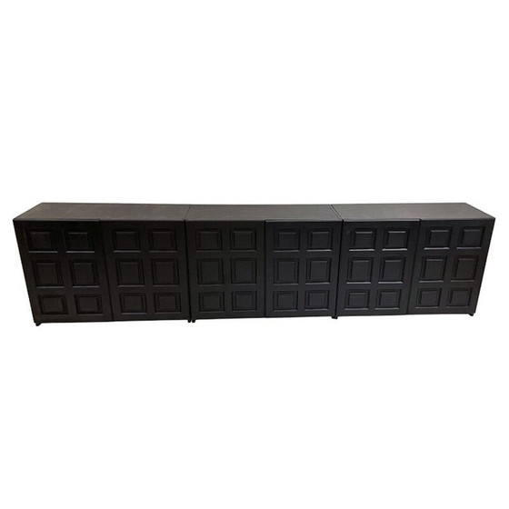 Image 1 of Buffet brutaliste noir Mid Century