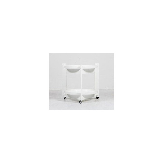 Image 1 of Chariot vintage en plastique avec 2 plateaux amovibles par Luigi Massoni pour Guzzini, 1970