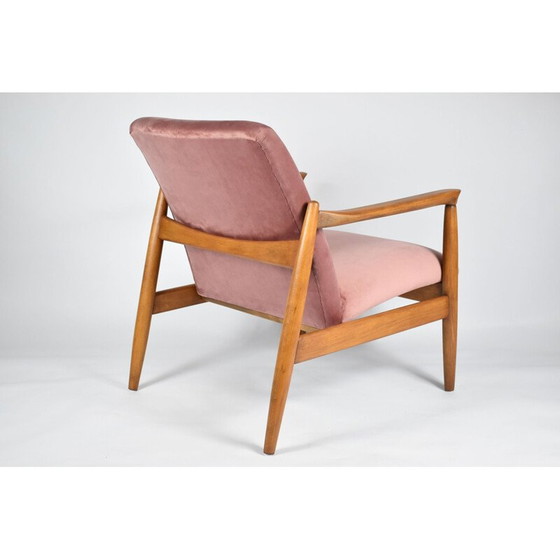 Image 1 of Fauteuil vintage E. Homa, velours rose années 1960