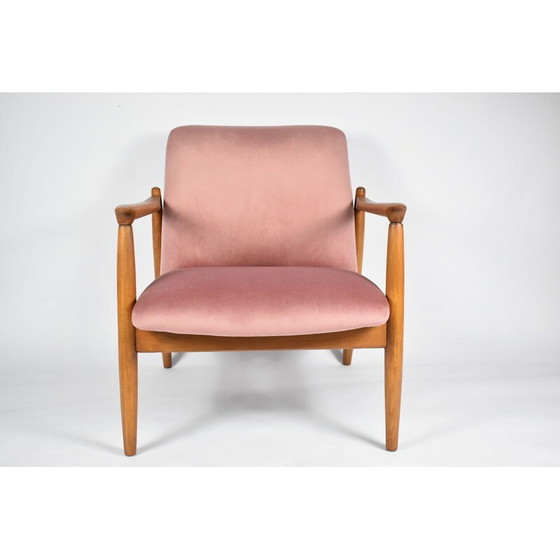 Image 1 of Fauteuil vintage E. Homa, velours rose années 1960