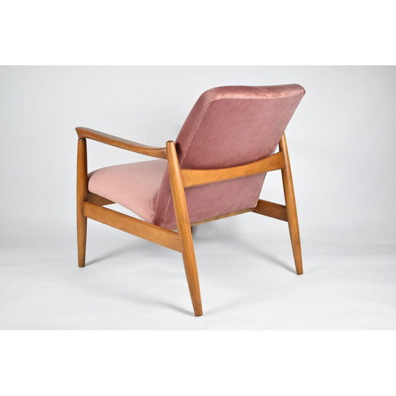 Image 1 of Fauteuil vintage E. Homa, velours rose années 1960