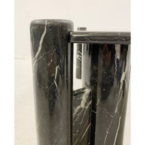 Image 1 of Table basse carrée en marbre noir, 1970