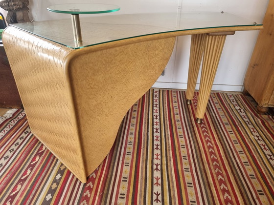 Image 1 of Bureau Vintage Boomerang Style Art Déco Erable