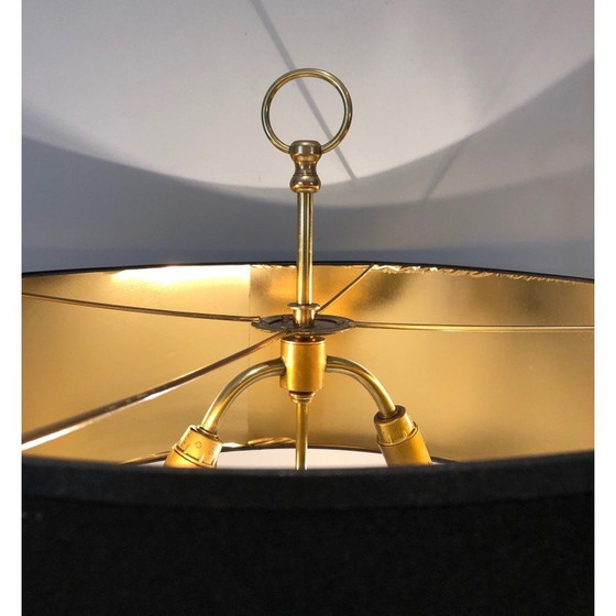 Image 1 of Paire de lampes vintage en laiton et laque blanche